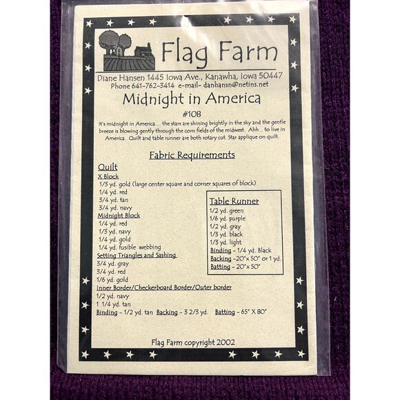 quilt pattern flag farm quilt midnight in america - Picture 4 of 6